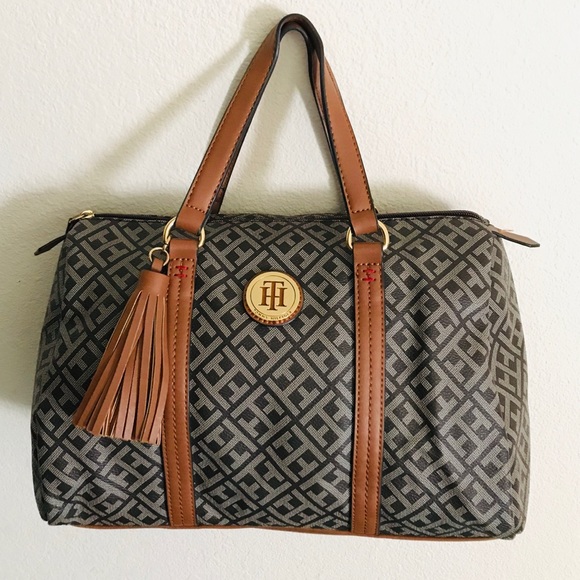 Tommy Hilfiger Handbags - Tommy Hilfiger Brown Monogram Satchel New